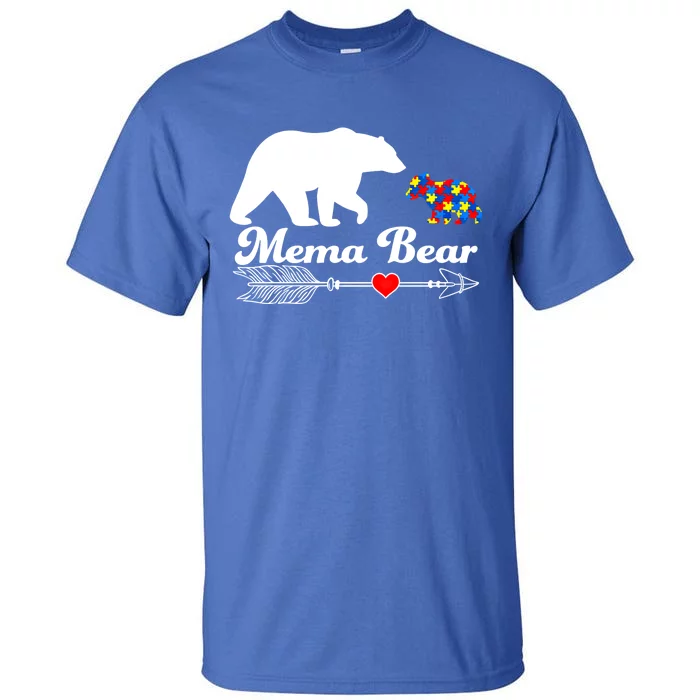 Autism Mema Bear Puzzle Autism Awareness Autistic Support Gift Tall T-Shirt