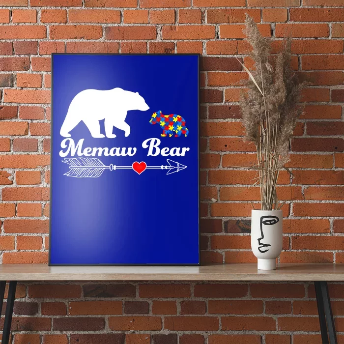 Autism Memaw Bear Puzzle Autism Awareness Autistic Support Funny Gift Poster