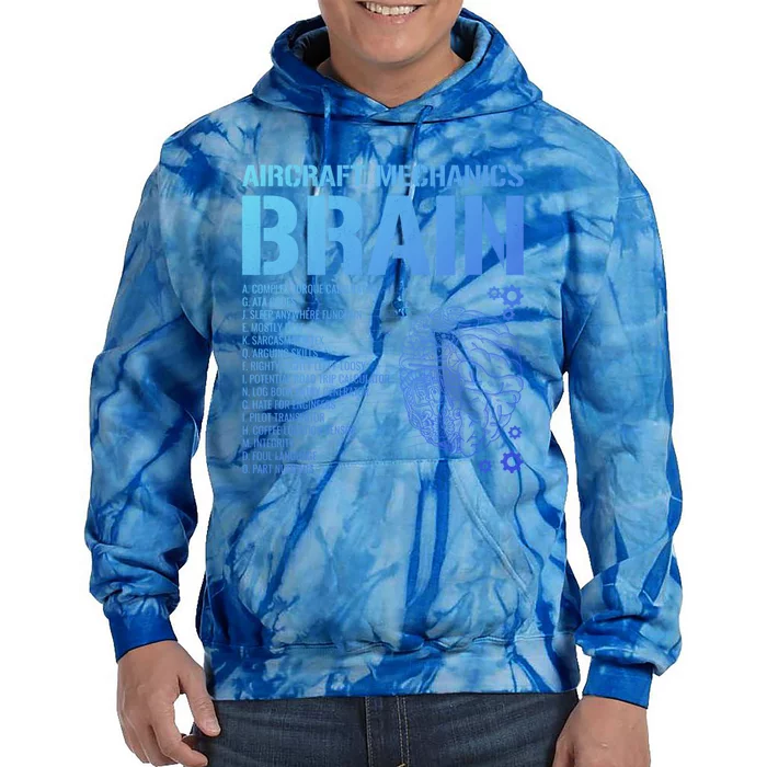 Aircraft Mechanic Brain Aircraft Mechanic Gift Tie Dye Hoodie