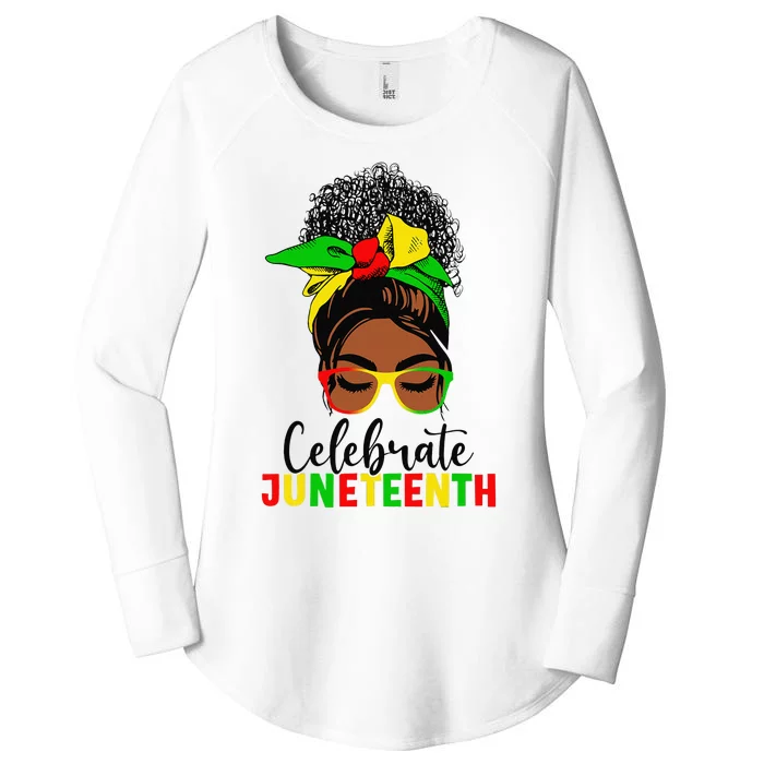 Awesome Messy Bun Juneteenth Celebrate 1865 June 19th Women's Perfect Tri Tunic Long Sleeve Shirt