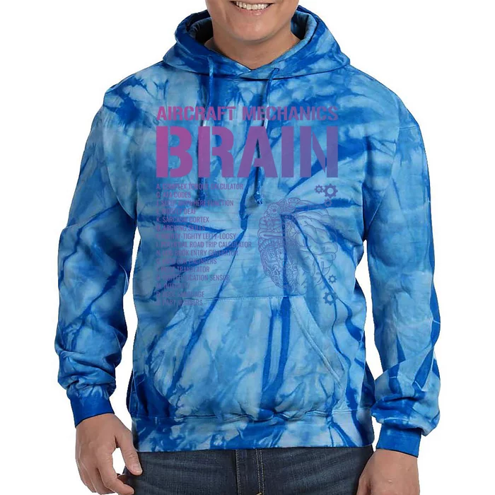 Aircraft Mechanic Brain Aircraft Mechanic Gift Tie Dye Hoodie