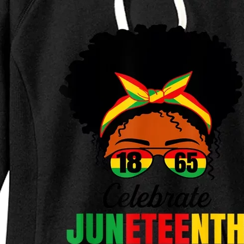 Awesome Messy Bun Celebrate Juneteenth Black History Women Women's Fleece Hoodie