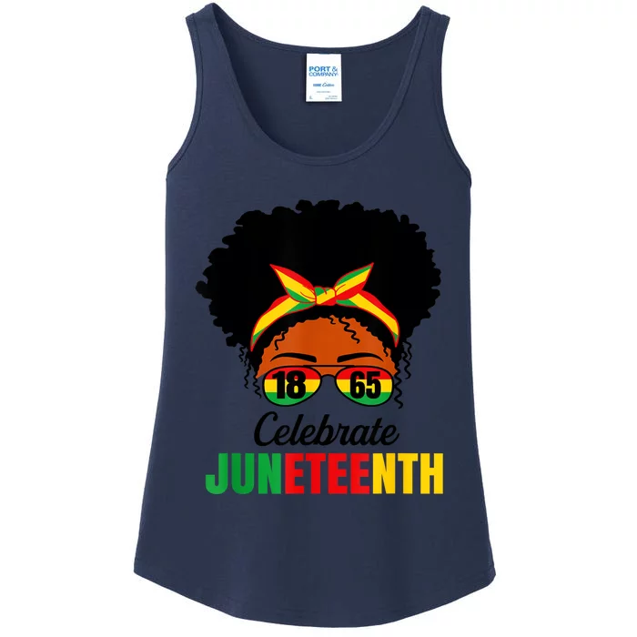 Awesome Messy Bun Celebrate Juneteenth Black History Women Ladies Essential Tank