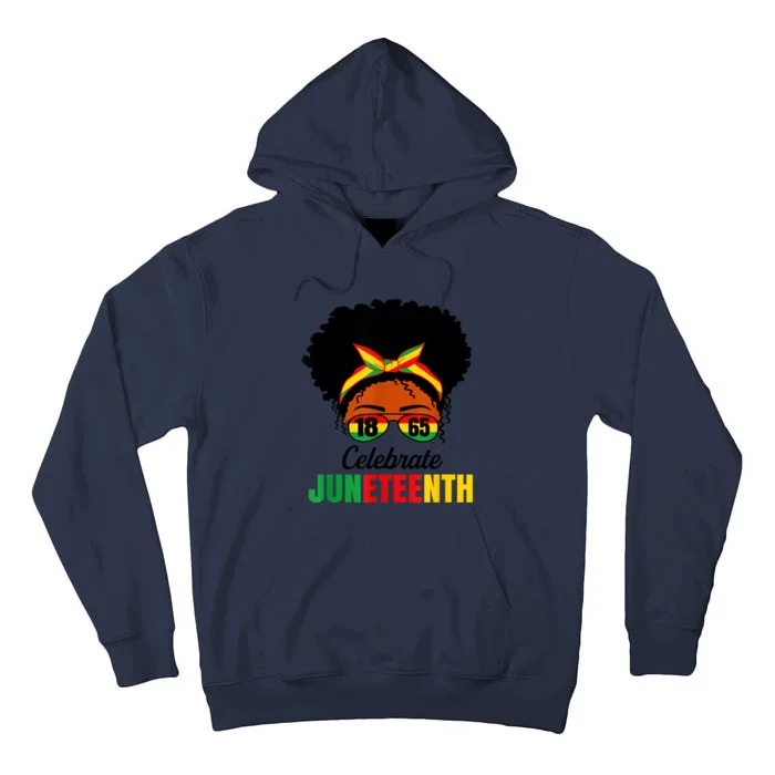 Awesome Messy Bun Celebrate Juneteenth Black History Women Tall Hoodie