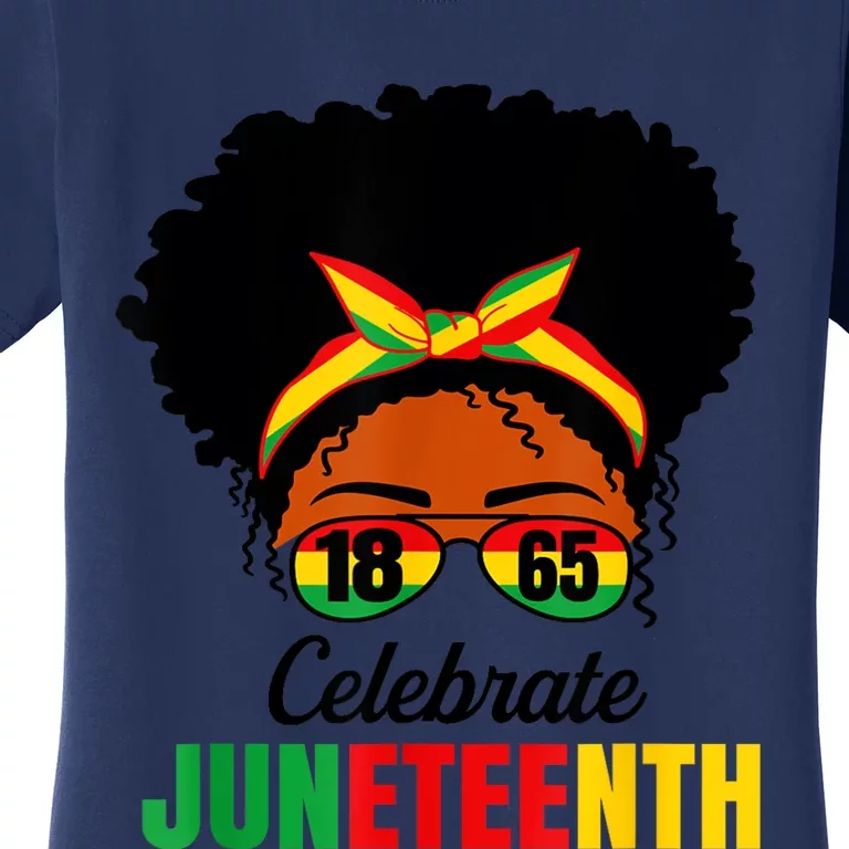 Awesome Messy Bun Celebrate Juneteenth Black History Women Women's T-Shirt