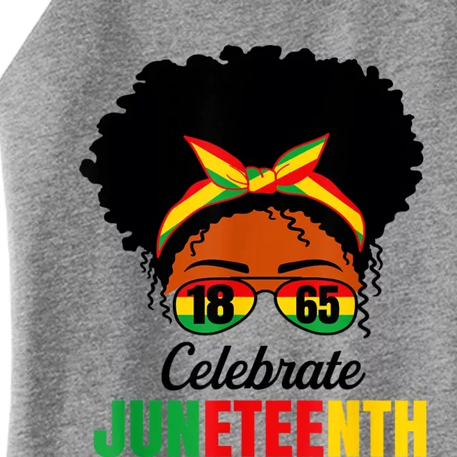 Awesome Messy Bun Celebrate Juneteenth Black History Women Women’s Perfect Tri Rocker Tank