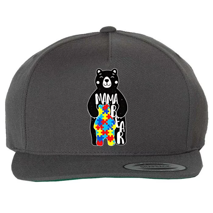 Autism Mama Bear Autism Awareness Gift Wool Snapback Cap