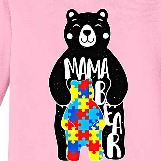 Autism Mama Bear Autism Awareness Gift Baby Long Sleeve Bodysuit