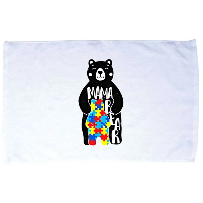 Autism Mama Bear Autism Awareness Gift Microfiber Hand Towel