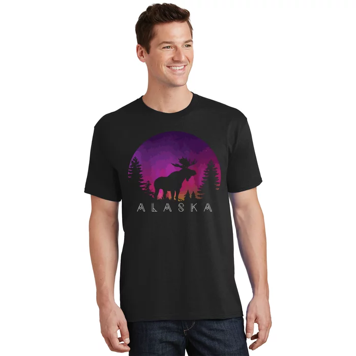 Alaska Moose Borealis Alaskan Landscape T-Shirt