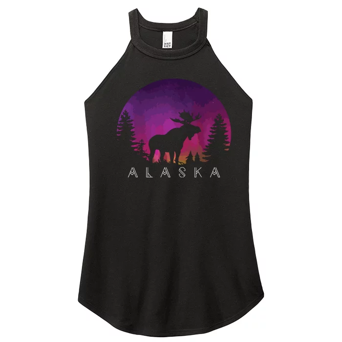 Alaska Moose Borealis Alaskan Landscape Women’s Perfect Tri Rocker Tank