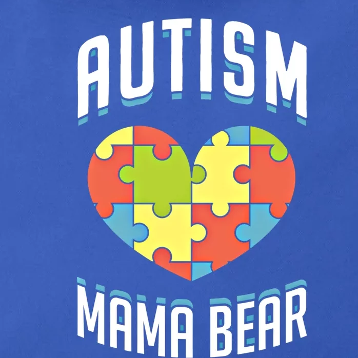 Autism Mama Bear Heart Puzzle Cute Autism Awareness Gift Zip Tote Bag