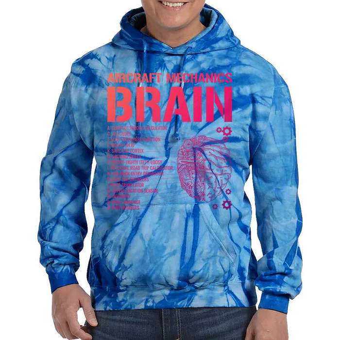 Aircraft Mechanic Brain Aircraft Mechanic Gift Tie Dye Hoodie