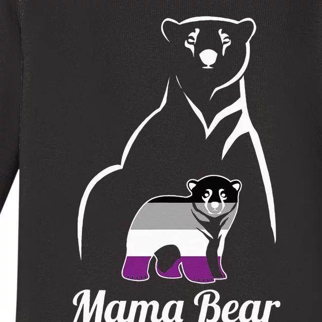 Asexual Mama Bear Asexual Pride LGBT Ace Pride Flag Mom Baby Long Sleeve Bodysuit