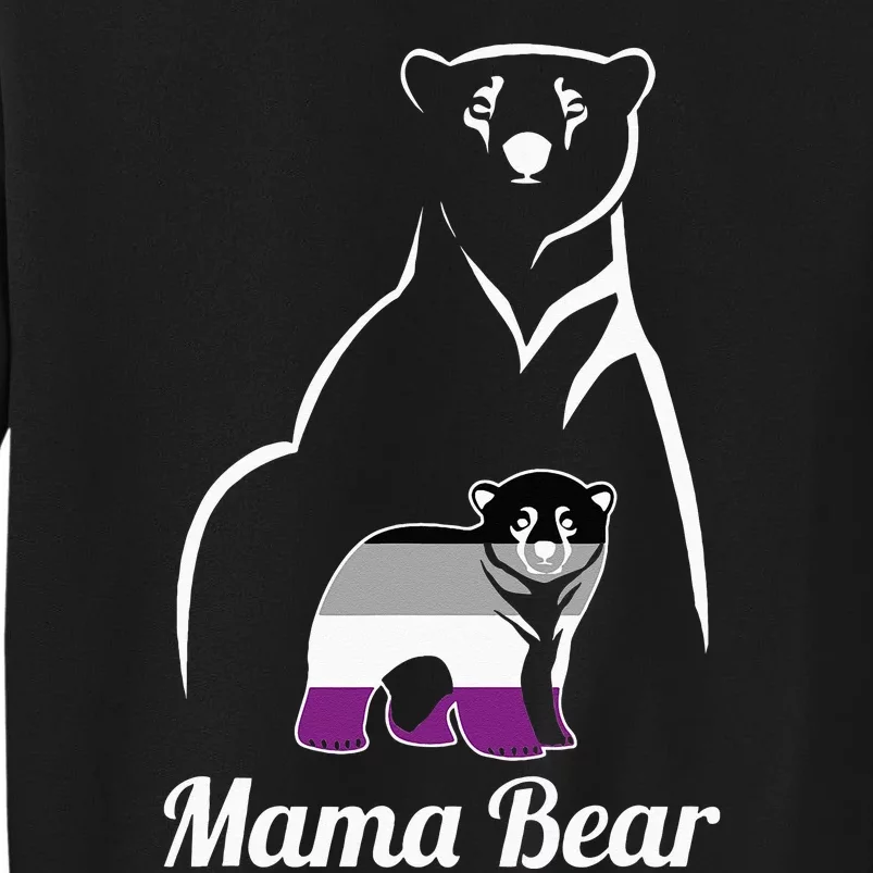 Asexual Mama Bear Asexual Pride LGBT Ace Pride Flag Mom Tall Sweatshirt