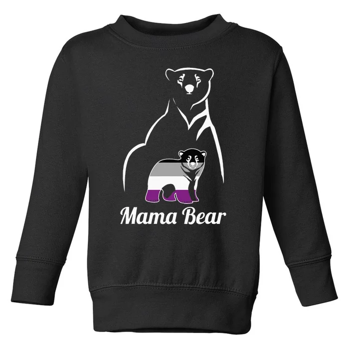 Asexual Mama Bear Asexual Pride LGBT Ace Pride Flag Mom Toddler Sweatshirt