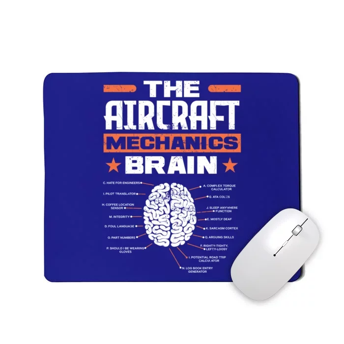 Aircraft Mechanics Brain Aviation Funny Aircraft Mechanic Cool Gift Mousepad