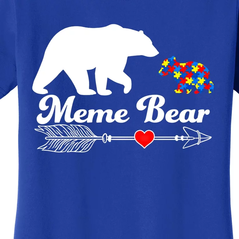 Autism Meme Bear Puzzle Autism Awareness Autistic Support Cute Gift Women's T-Shirt