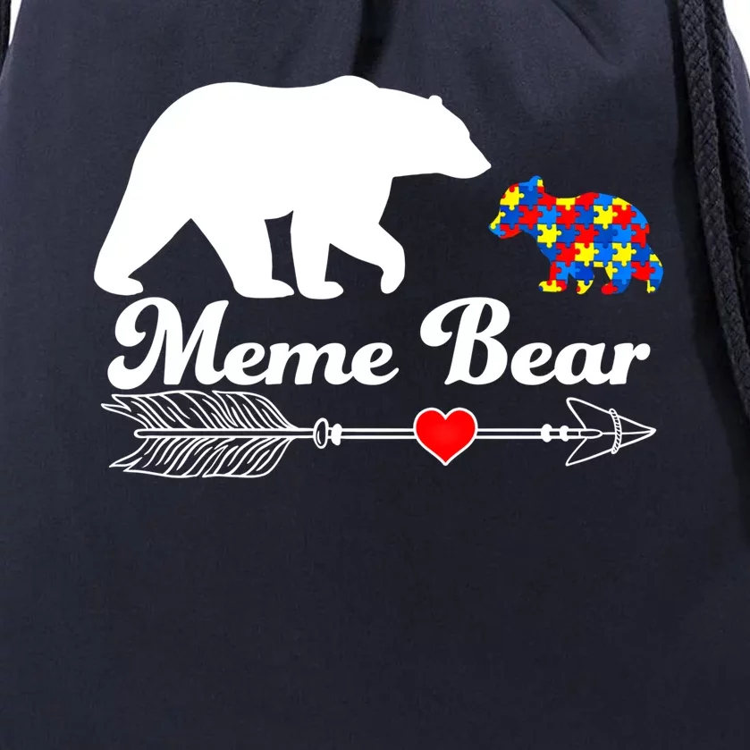 Autism Meme Bear Puzzle Autism Awareness Autistic Support Cute Gift Drawstring Bag