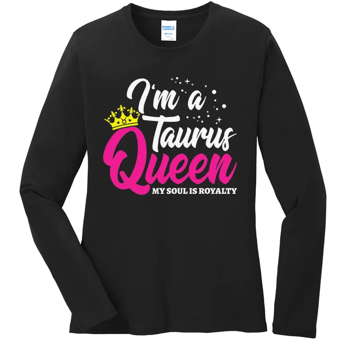 April & May Birthday Astrology Zodiac Taurus Queen Ladies Long Sleeve Shirt