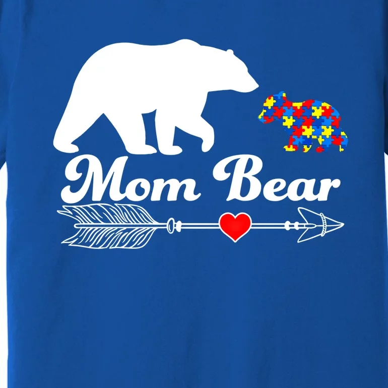 Autism Mom Bear Puzzle Autism Awareness Autistic Support Meaningful Gift Premium T-Shirt