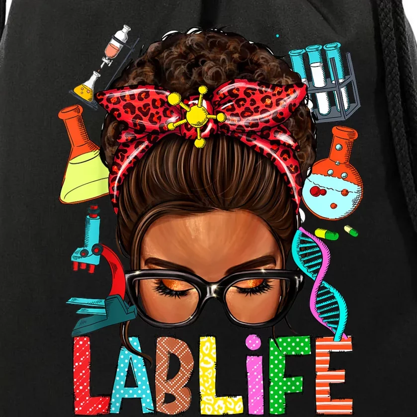 Afro Messy Bun Laboratory Life Lab Week 2024 Lab Technician Drawstring Bag