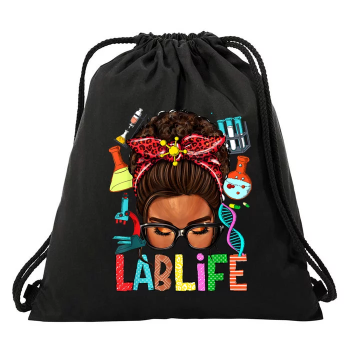 Afro Messy Bun Laboratory Life Lab Week 2024 Lab Technician Drawstring Bag