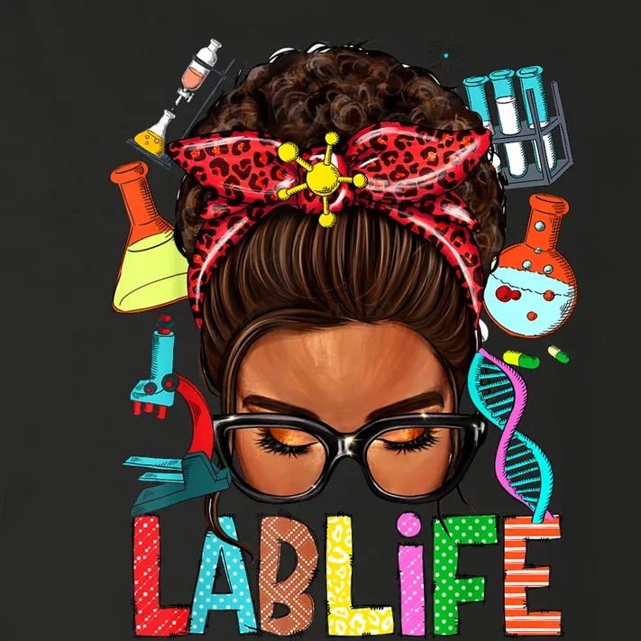 Afro Messy Bun Laboratory Life Lab Week 2024 Lab Technician Toddler Long Sleeve Shirt