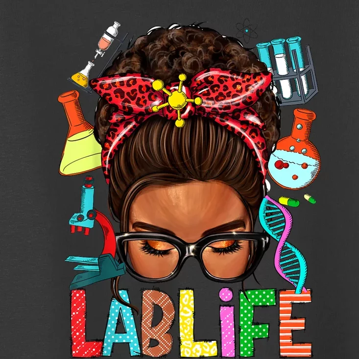 Afro Messy Bun Laboratory Life Lab Week 2024 Lab Technician Toddler T-Shirt