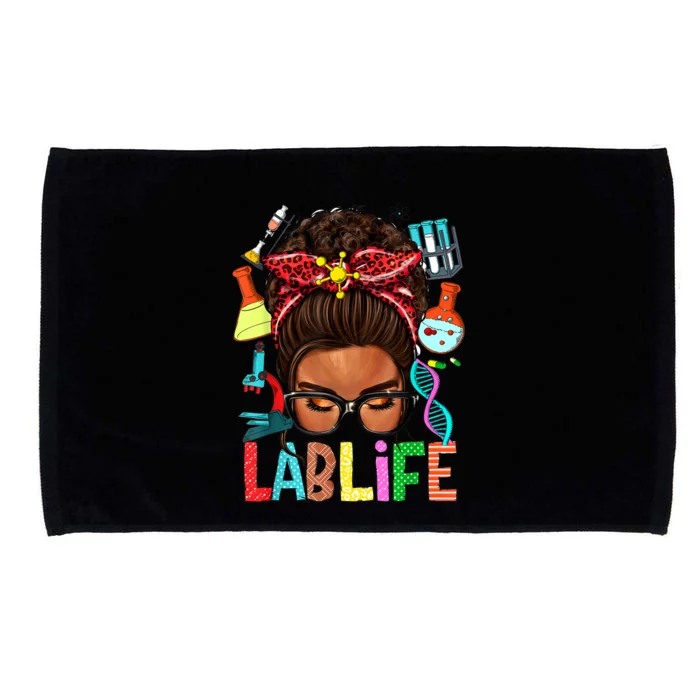 Afro Messy Bun Laboratory Life Lab Week 2024 Lab Technician Microfiber Hand Towel