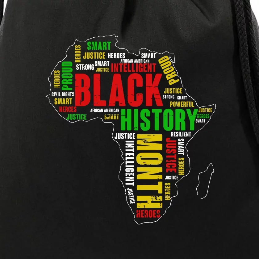 African Map Black History Month Gift Afro America Drawstring Bag