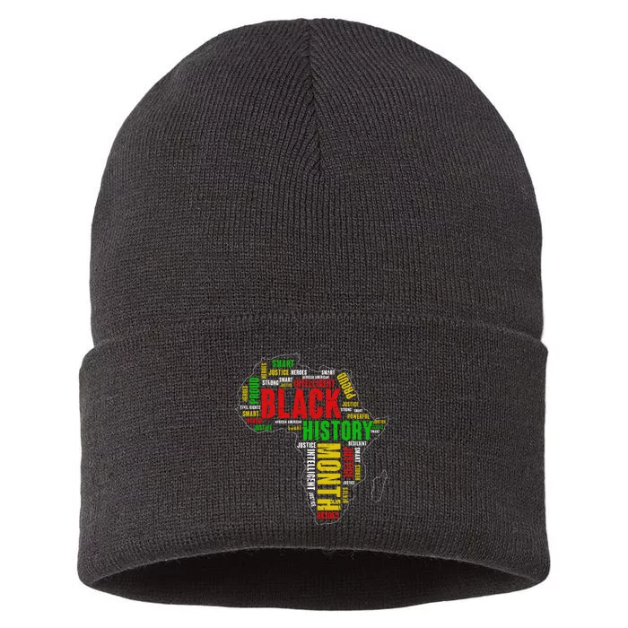 African Map Black History Month Gift Afro America Sustainable Knit Beanie