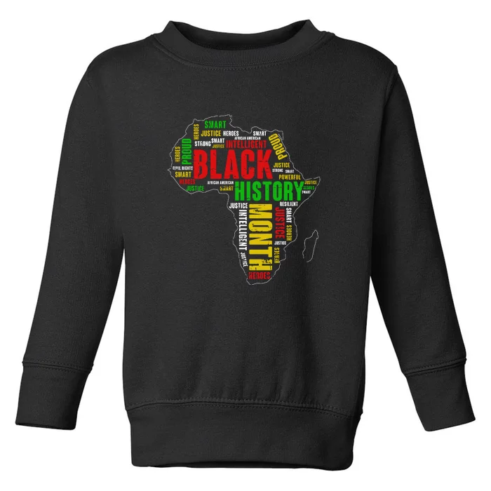 African Map Black History Month Gift Afro America Toddler Sweatshirt