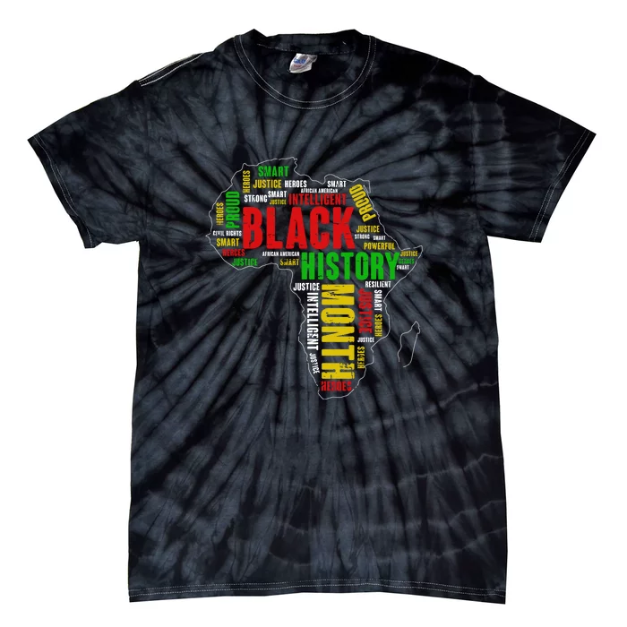 African Map Black History Month Gift Afro America Tie-Dye T-Shirt