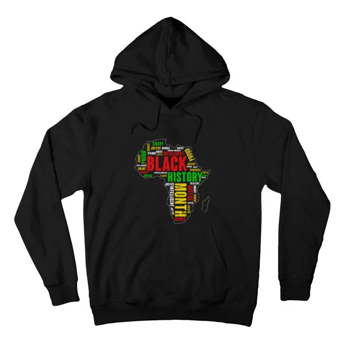 African Map Black History Month Gift Afro America Tall Hoodie