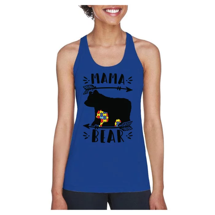 Autism Mama Bear Autism Mother Meaningful Gift Women's Racerback Tank