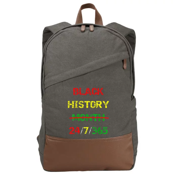 African Melanin Black History Month 24 7 365 Black Pride Cotton Canvas Backpack