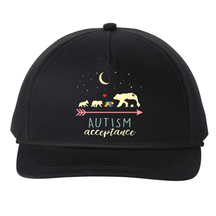 Autism Mama Bear With 4 Cubs Meaningful Gift Snapback Five-Panel Rope Hat