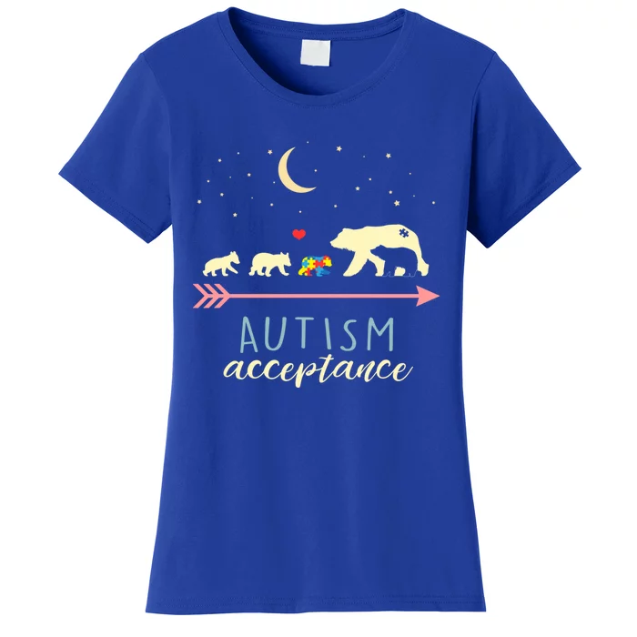 Autism Mama Bear With 4 Cubs Meaningful Gift Women's T-Shirt