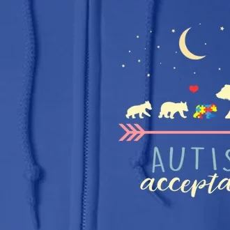 Autism Mama Bear With 4 Cubs Meaningful Gift Full Zip Hoodie