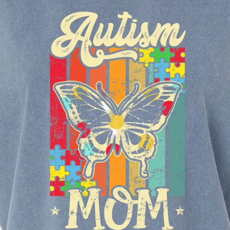 Autism Mom Butterfly Gift Garment-Dyed Women's Muscle Tee