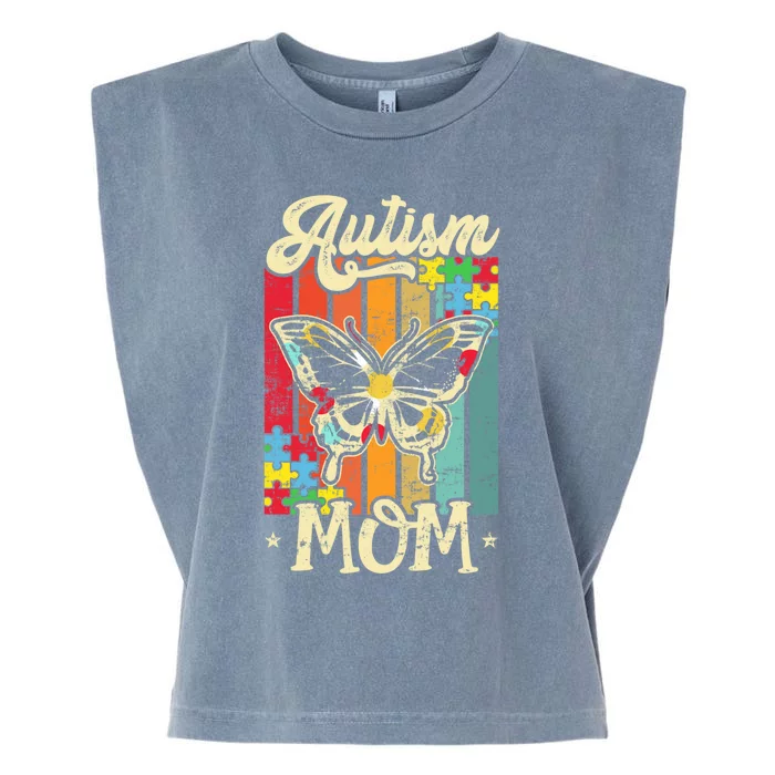 Autism Mom Butterfly Gift Garment-Dyed Women's Muscle Tee