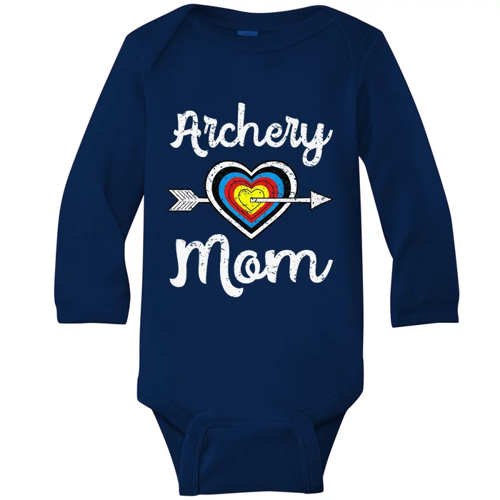 Archery Mom Bowwoman Archer Mother's Day Bowhunter Arrow Baby Long Sleeve Bodysuit