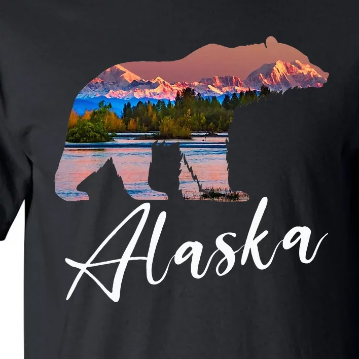 Alaskan Mountains Bear Grizzly Alaska State Souvenirs Tall T-Shirt