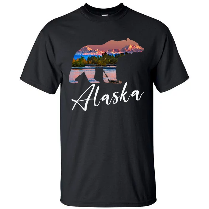 Alaskan Mountains Bear Grizzly Alaska State Souvenirs Tall T-Shirt