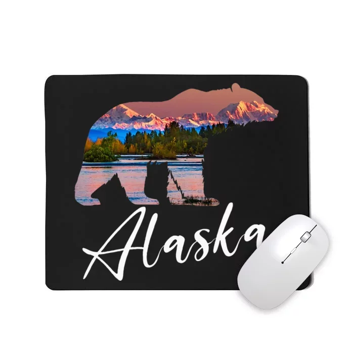 Alaskan Mountains Bear Grizzly Alaska State Souvenirs Mousepad