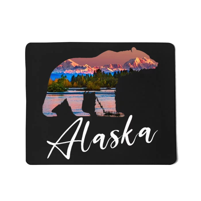 Alaskan Mountains Bear Grizzly Alaska State Souvenirs Mousepad