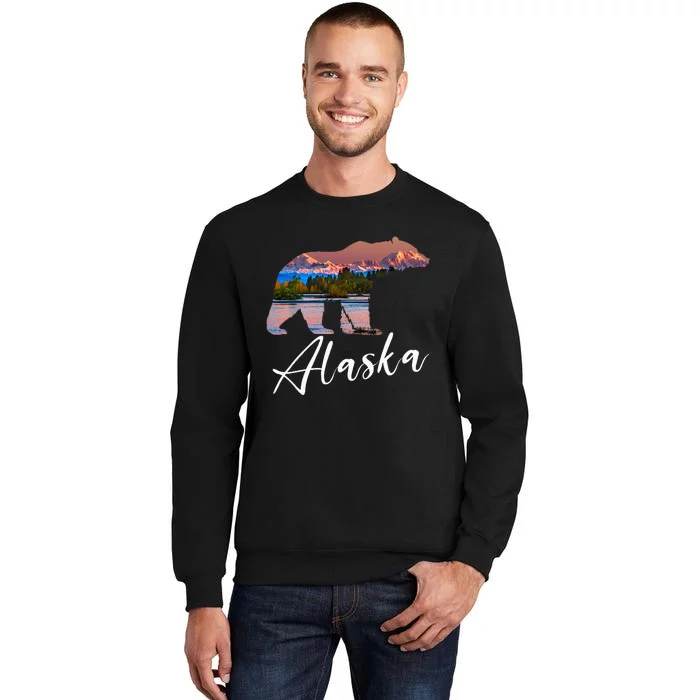 Alaskan Mountains Bear Grizzly Alaska State Souvenirs Tall Sweatshirt