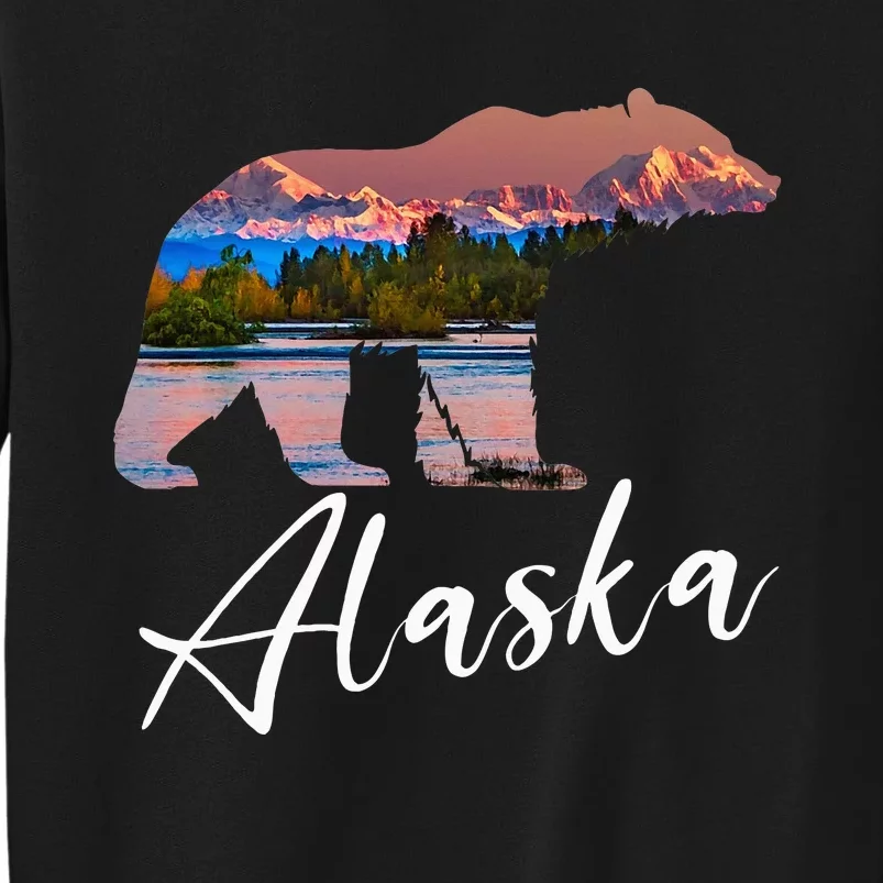 Alaskan Mountains Bear Grizzly Alaska State Souvenirs Tall Sweatshirt