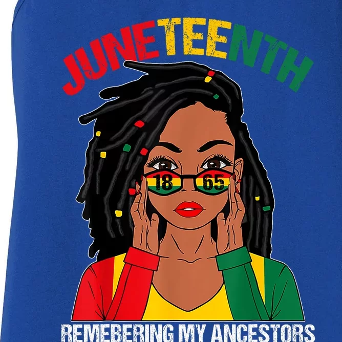 Afro Melanin Black Women Juneteenth Remember My Ancestors Women's Racerback Tank